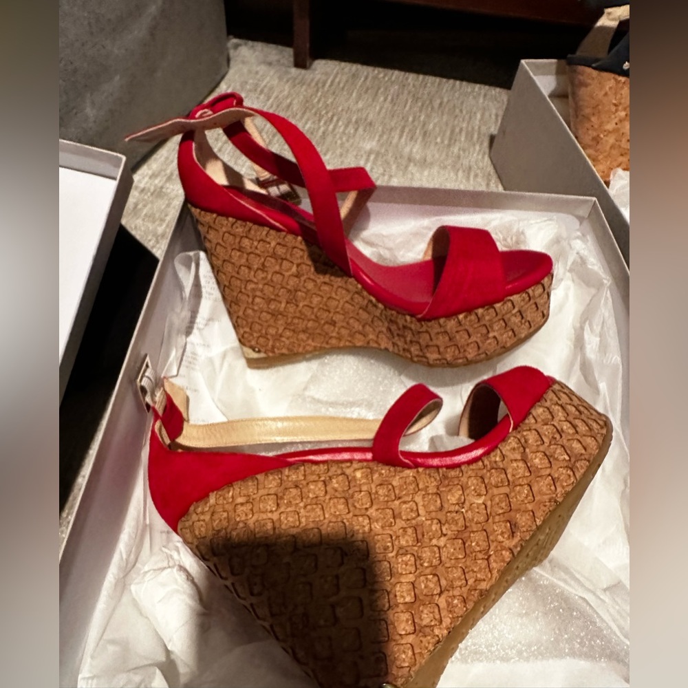 RED JIMMY CHOO WEDGES SIZE 38